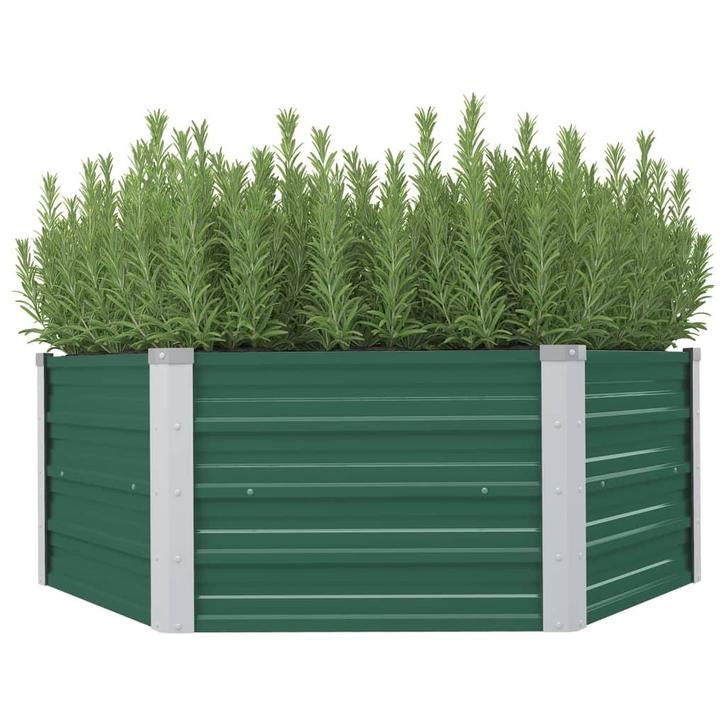 vidaXL Plantenbak verhoogd 129x129x46 cm gegalvaniseerd, Tuin en Terras, Bloempotten, Nieuw, Verzenden