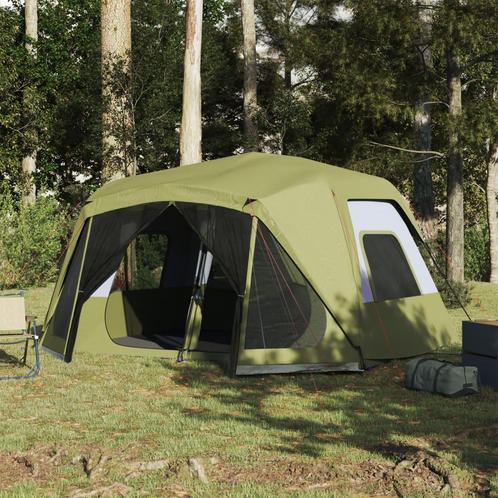 vidaXL Tente familiale 10 personnes vert libération, Caravanes & Camping, Tentes, Neuf, Envoi