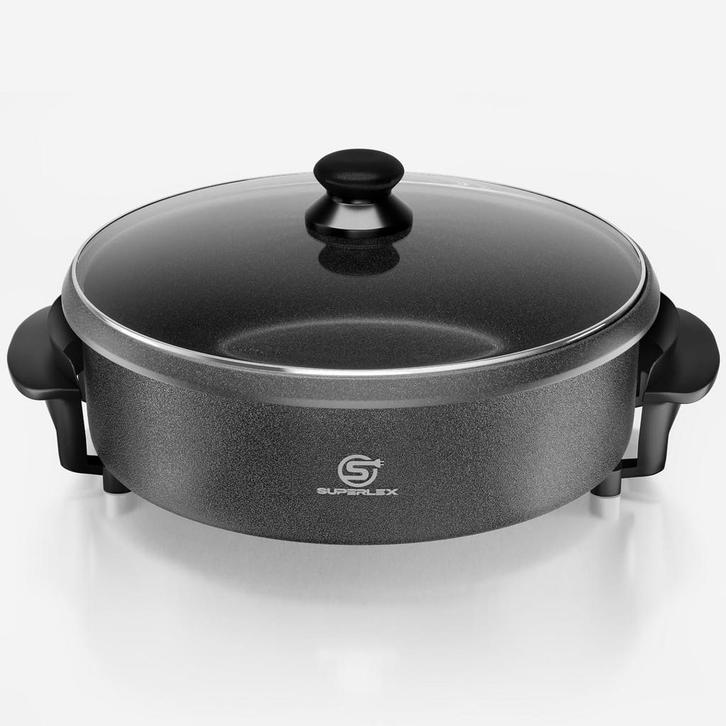 Elektrische Hapjespan - Ø40 cm - 1500W - Zwart - Superlex, Maison & Meubles, Cuisine | Casseroles & Poêles, Envoi