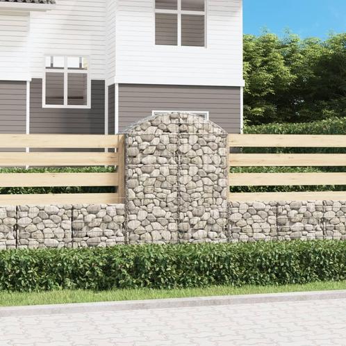 vidaXL Schanskorf gewelfd 100x50x140/160 cm gegalvaniseerd, Tuin en Terras, Bloempotten, Nieuw, Verzenden
