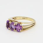 Ring - 14 karaat Geel goud - 2.13ct. tw. Amethist, Handtassen en Accessoires, Ringen, Nieuw