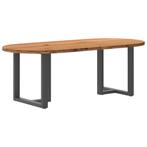 vidaXL Eettafel 220x100x74 cm ovaal massief eikenhout, Huis en Inrichting, Verzenden, Nieuw