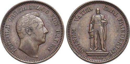 Cu-gedenkkreuzer 1844 Baden-durlach Leopold 1830-1852, Postzegels en Munten, Munten | Europa | Niet-Euromunten, België, Verzenden