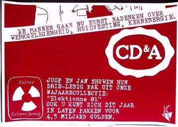 Poster tegen de politieke partij CDA gedurende verkiezingen beschikbaar voor biedingen