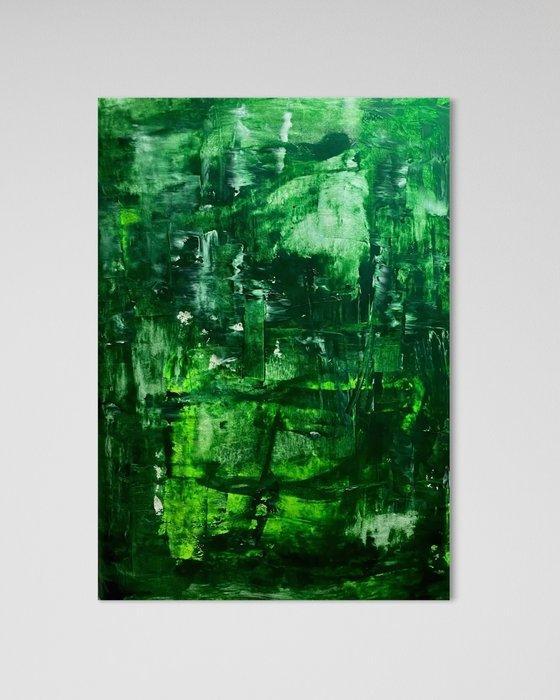 Alberto Stocco - Abstract -the green forest, Antiek en Kunst, Kunst | Schilderijen | Modern