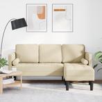 vidaXL 3-Zits L-vormige Bank in Crème 160 cm Stof, Huis en Inrichting, Verzenden, Nieuw