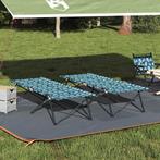 vidaXL Opvouwbaar Campingbed 2 pcs Bladpatroon 206 x 76 x 74, Caravans en Kamperen, Verzenden, Nieuw