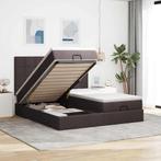 vidaXL Ottoman bed met matrassen 180x200cm stof donkerbruin, Huis en Inrichting, Slaapkamer | Bedden, Verzenden, Nieuw