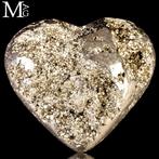 Peruaanse pyriet hart - prachtige kristallisatie - Hoogte:, Verzamelen