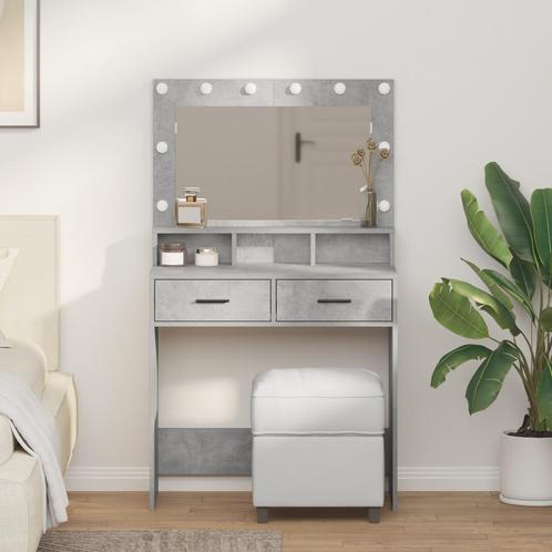 vidaXL Kaptafel met LED-verlichting - Betonnen Grijs -, Huis en Inrichting, Tafels | Kaptafels, Nieuw, Verzenden