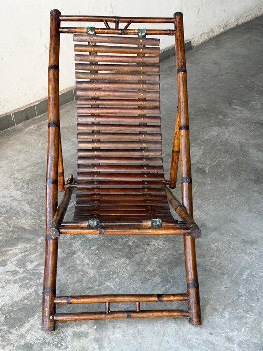 Chaise longue - Bamboe, Rattan - Fauteuil van bamboe, Antiquités & Art, Curiosités & Brocante
