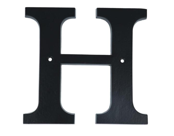 Letter H Extra Groot IJzer zwart 140 mm, Doe-het-zelf en Bouw, Hang- en Sluitwerk, Klink of Kruk, Nieuw, Overige materialen
