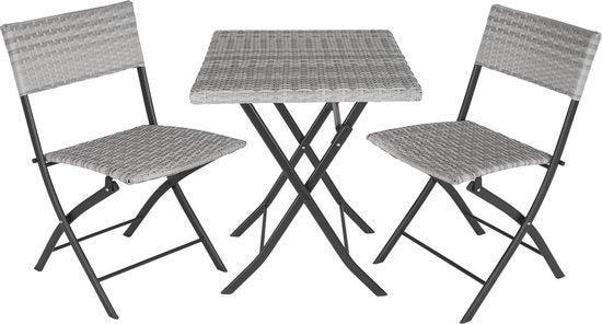 2dekans | tectake® - wicker balkon- of tuinbistroset,, Tuin en Terras, Tuinsets en Loungesets, Ophalen of Verzenden