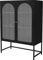ML-Design vitrinekast 85 x 120 x 40 cm zwart kast met 3 opbe, Huis en Inrichting, Verzenden, Nieuw