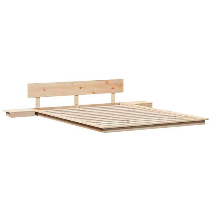 Bedframe 150x200 Hout | OP=OP | Enorme Besparing!, Huis en Inrichting, Slaapkamer | Bedden, Overige maten, 200 cm, Bruin, Nieuw