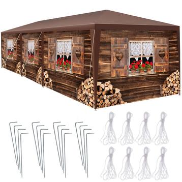 tectake Paviljoen Almchalet met verwijderbare zijdelen - 9 m, Tuin en Terras, Partytenten, Verzenden, Nieuw