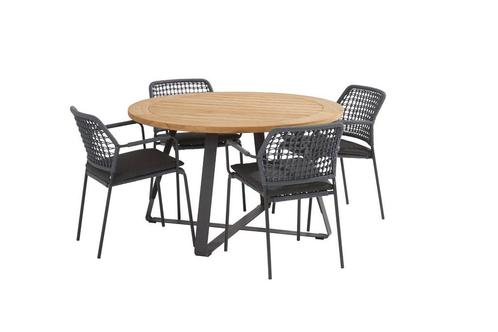 Taste by 4 Seasons Barista eetset blue met Basso tafel Ø 130, Jardin & Terrasse, Ensembles de jardin