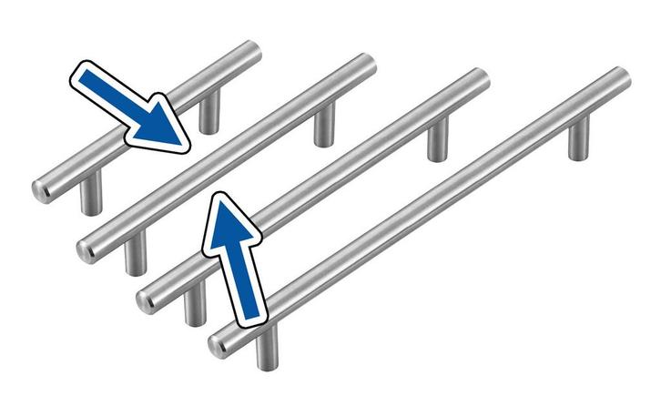 Set van 4 hoge kwaliteit massief stalen handgrepen (maat 2:, Bricolage & Construction, Outillage | Autres Machines, Envoi