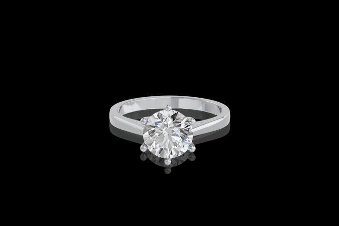 Ring - 14 karaat Witgoud - 2.25ct. tw. Diamant (Lab-grown), Handtassen en Accessoires, Ringen