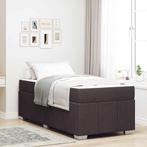 vidaXL Bedframe met matras Donkerbruin 100 x 200 cm Stof, Huis en Inrichting, Slaapkamer | Bedden, Verzenden, Nieuw