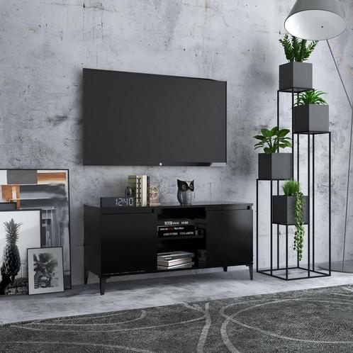 vidaXL Meuble TV avec pieds en métal Noir 103,5x35x50 cm, Huis en Inrichting, Kasten |Televisiemeubels, Verzenden