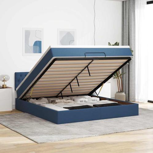 vidaXL Ottoman bed met matras 160x200cm stof blauw, Huis en Inrichting, Slaapkamer | Bedden, Nieuw, Verzenden