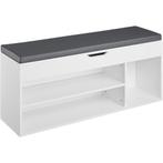 tectake Schoenenkast Natalya met zitkussen 104x30x49cm - wit, Huis en Inrichting, Kasten | Schoenenkasten, Verzenden, Nieuw