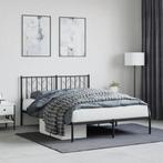vidaXL Bedframe met hoofdbord metaal zwart 140x200 cm, Verzenden, Nieuw