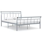 vidaXL Bedframe metaal grijs 140x200 cm, Verzenden, Nieuw