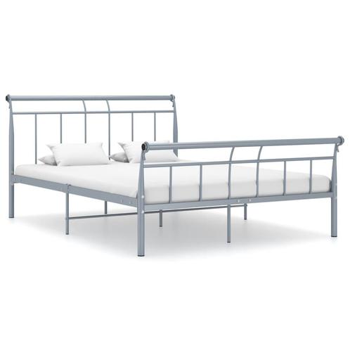 vidaXL Bedframe metaal grijs 140x200 cm, Huis en Inrichting, Slaapkamer | Bedden, Nieuw, Verzenden