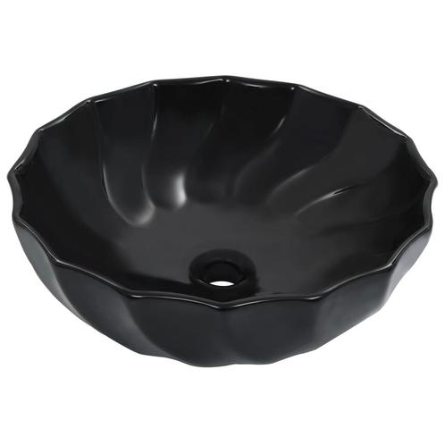 vidaXL Wastafel 46x17 cm keramiek zwart, Doe-het-zelf en Bouw, Sanitair, Nieuw, Verzenden