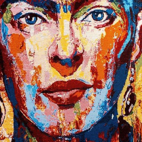 Portret van Frida Kahlo - Wandtapijt - Wandtapijt - 125 cm -, Antiek en Kunst, Antiek | Tapijten, Tafelkleden en Textiel