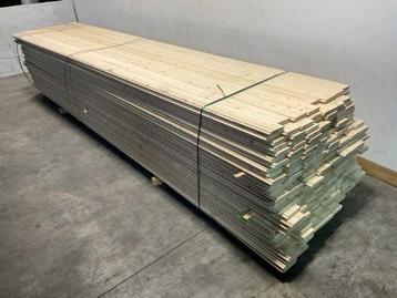 Veiling - 40x Vuren blokhutprofiel mes- en groef 480x14,5x2,, Doe-het-zelf en Bouw, Hout en Planken, Nieuw