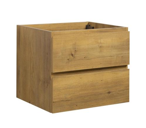 Wastafelkast Angela 60 x 48 cm Eiken Hangend Wastafelmeubel, Huis en Inrichting, Badkamer | Badkamermeubels, Nieuw, Verzenden