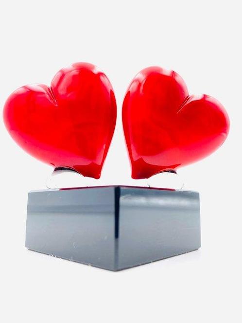Guidotti - sculptuur, Coppia Cuori Love - 6.5 cm -, Antiek en Kunst, Antiek | Glaswerk en Kristal