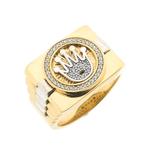 Bicolor gouden Rolex president band ring met zirconia | H..., Handtassen en Accessoires, Ringen, Gebruikt, Overige kleuren, 20 of groter