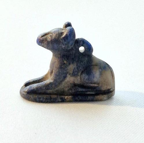 Vroeg Bactriërs Lapis lazuli Kattenparel-talisman - 22 mm, Antiek en Kunst, Antiek | Overige Antiek