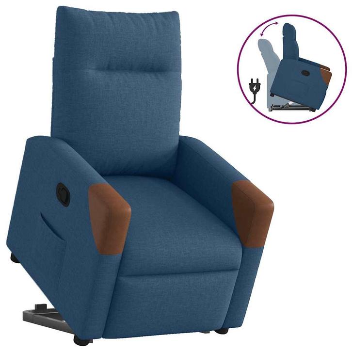 vidaXL Sta-op-stoel verstelbaar stof blauw, Huis en Inrichting, Fauteuils, Nieuw, Verzenden