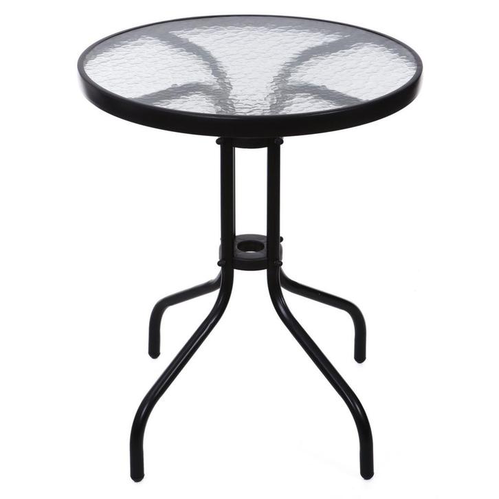 Stevige Tuintafel - 60cm Gehard Glas - Weerbestendig en D..., Tuin en Terras, Tuintafels, Rond, Nieuw, Metaal, Ophalen of Verzenden
