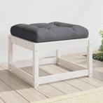 vidaXL Repose-pied de jardin avec coussins blanc bois de, Verzenden, Neuf