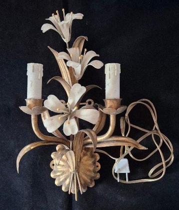 Art nouveau stijl - Lampe murale - métal doré - Luminaire à