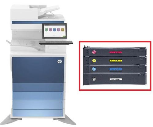 Second Hand HP - SET TONERS E877  Black,Yellow,Cyaan,, Computers en Software, Printerbenodigdheden, Toner, Nieuw, Ophalen of Verzenden