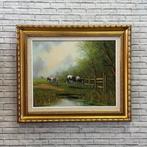 H. Wiks (XX) - Dutch Pastoral Landscape with Cows