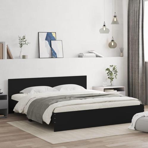 vidaXL Bedframe met hoofdeinde zwart 160x200 cm, Huis en Inrichting, Slaapkamer | Bedden, Nieuw, Verzenden