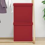 vidaXL Tabourets de rangement pliables lot de 2 rouge, Verzenden