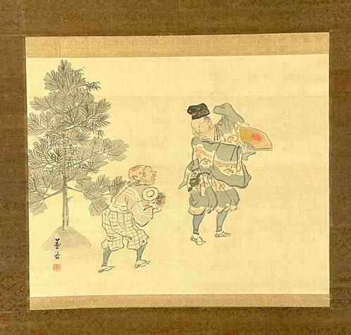 Nihonga – Rouleau suspendu - École Itaya – Peinture, Antiek en Kunst, Antiek | Overige Antiek