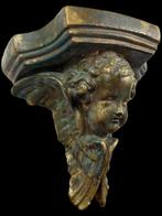 Wandrek - Gesso patinato - Vleugelig cherubijn