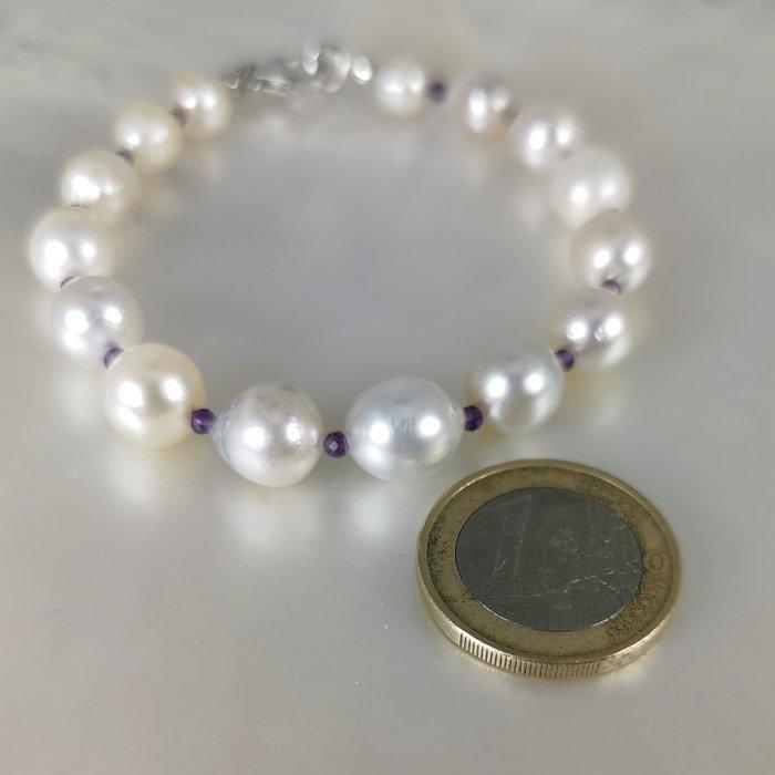 Armband Zilver Parel - Amethist - Southsea Rainbow Ø7x9,7mm, Handtassen en Accessoires, Armbanden