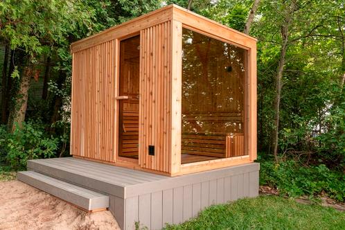 Canadese Red Cedar Buitensauna - Monderne Tuin Saunas, Sport en Fitness, Sauna, Fins of Traditioneel, Complete sauna, Nieuw, Verzenden