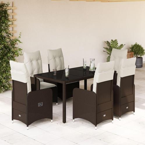 vidaXL Ensemble de bistro de jardin 7 pcs coussins, Jardin & Terrasse, Ensembles de jardin, Neuf, Envoi